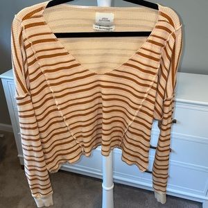 Striped cropped sweater UO